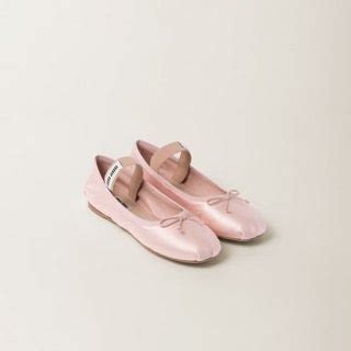 miu miu flats bow|Orchid Pink Satin Ballerinas .